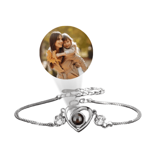 Pulseira de Prata Feminina Com Foto Personalizável - Memories Love