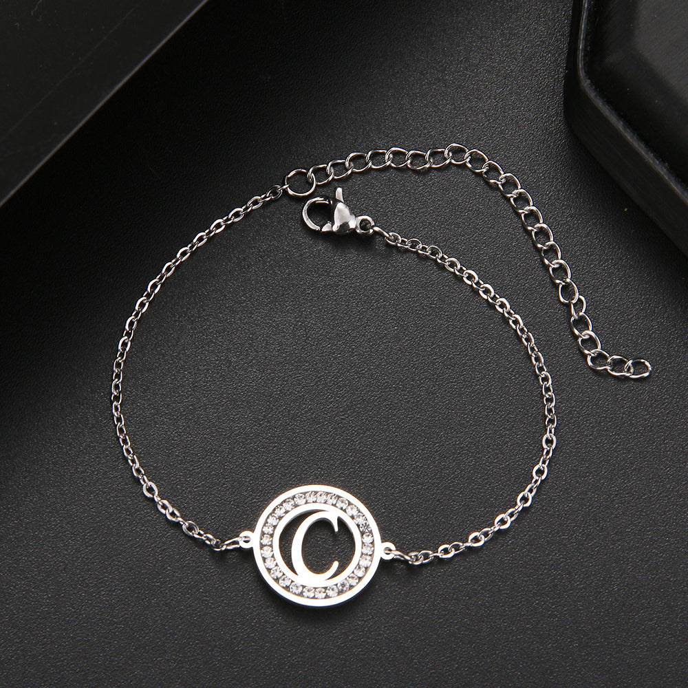 Pulseira com Inicial Cravejada - That Especial Letter