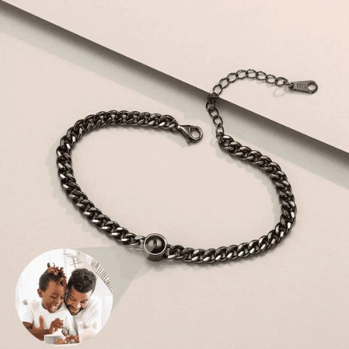 Conjunto Masculino: Pulseira e Colar Com Foto Personalizável - MensKit