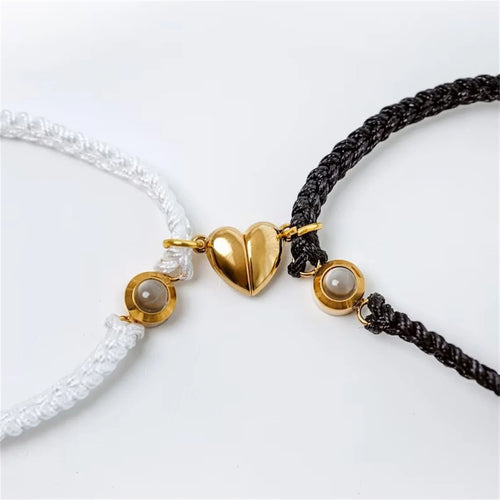 Conjunto Pulseira Magnética Com Foto Personalizável - You Complete My Heart