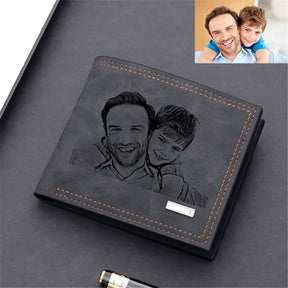 Carteira de Couro Masculina Minimalista - Com Foto Personalizável