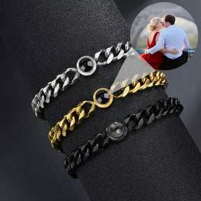 Pulseira Masculina Com Foto Personalizável - Pingo Eterno