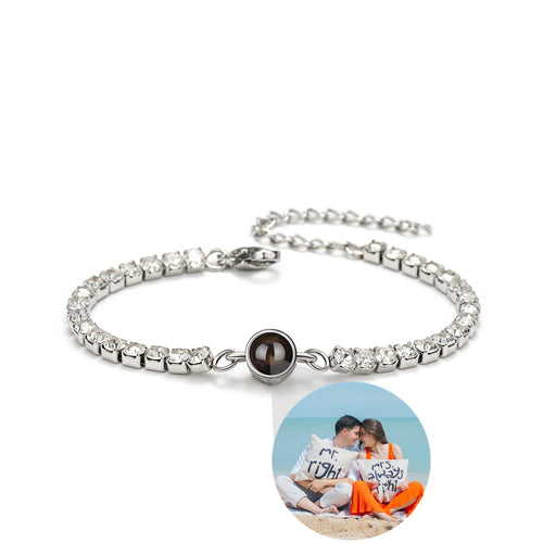 Pulseira Cubica Com Foto Personalizável - Love Stones