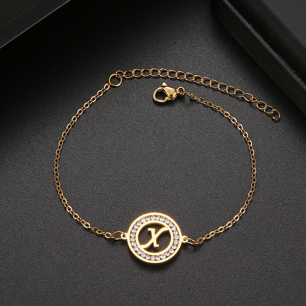 Pulseira com Inicial Cravejada - That Especial Letter