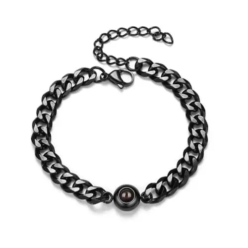 Pulseira Masculina Com Foto Personalizável - Pingo Eterno